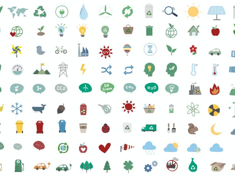 Illustration set of environmentally icons