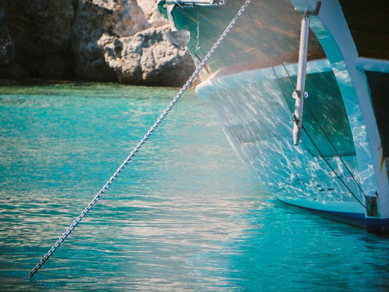 Boat on sea, anchored