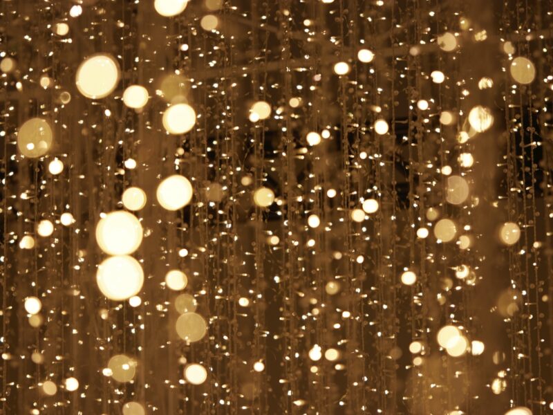 hundreds of golden circles, seems like a festive decoration